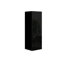 Závěsná skříňka ANTOFALLA typ 3, černá/černý lesk
