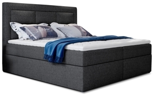 Boxspring KORBELA 08 140x200, tmavě šedá látka