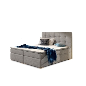 Postel boxspring GONGGA 180x200cm, světle šedá
