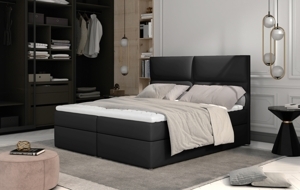 Boxspring PILANSI 06 160x200, černá ekokůže