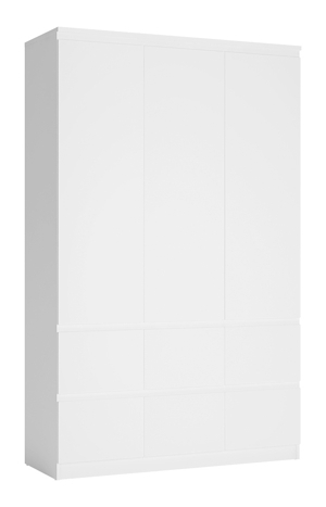Skříň ZAIRE 3D6S, alpská bílá/bílý lesk