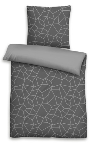 Povlečení Hugo 140x200 cm, renforcé šedé geometrické