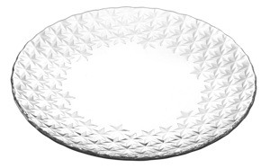 Mělký talíř 28 cm skleněný, hvězdy