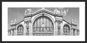 Rámovaný obraz Gare du Nord 80x40 cm, černobílý