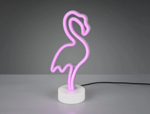 Stolní LED lampa Plameňák, bílá