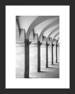 Rámovaný obraz Architektura 24x30 cm, černobílý