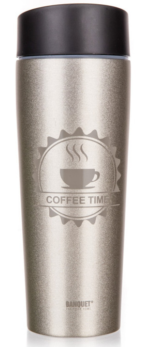 Cestovní termohrnek Coffee 350 ml, barva slonová kost