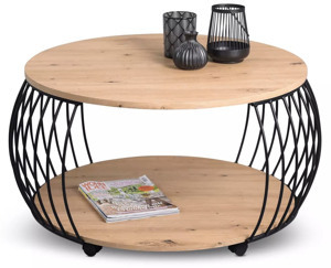Kulatý konferenční stolek Peking 80 cm, dub artisan