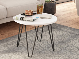 Kulatý konferenční/odkládací stolek Prado 50 cm, bílý