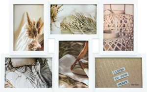 Fotorámeček pro 6 ks foto Becca 44,5x28 cm, bílý