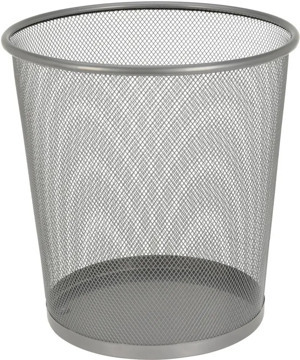 Odpadkový koš na papír 28 cm, stříbrný kov