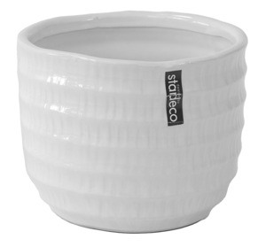 Květináč 17 cm, lesklý bílý