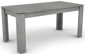 Jídelní stůl Inter 160x80 cm, šedý beton, rozkládací