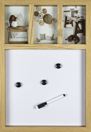 Fotorámeček pro 3 ks, magnetická tabule 33x48x2,5 cm