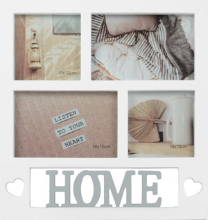 Fotorámeček pro 4 ks foto Home 28,5x30 cm, bílý