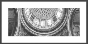 Rámovaný obraz Panthéon de Paris 80x40 cm, černobílý