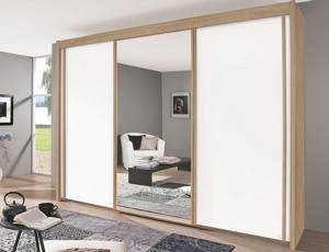 Šatní skříň Imperial, 250 cm, dub sonoma/bílá