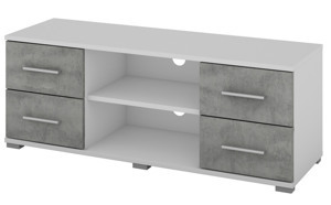 TV stolek Oskar TV, bílý/beton, 120 cm