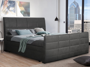 Postel boxspring Bonny 180x200 cm, antracitová vintage látka