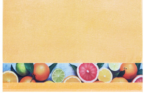 Froté kuchyňská utěrka 50x50 cm, citrusy, žlutá