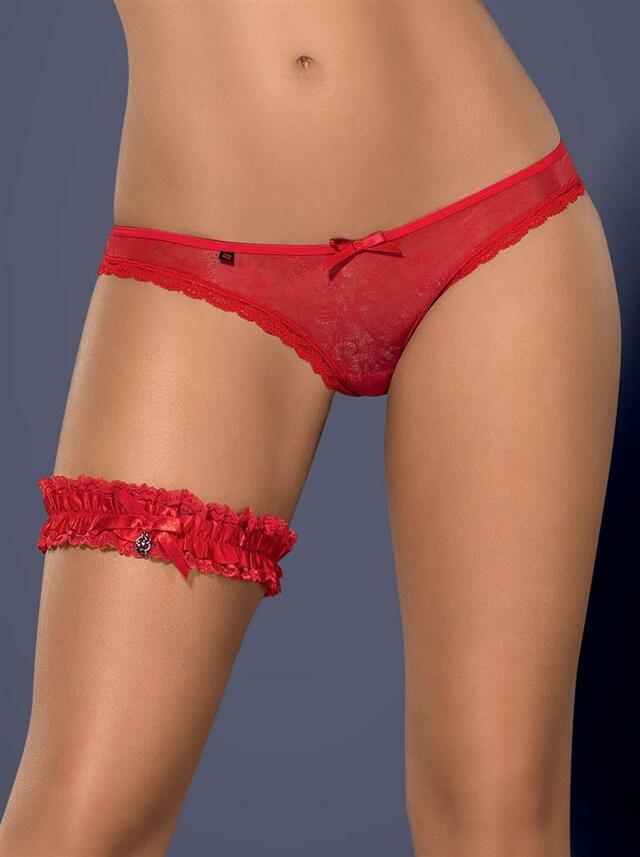 Podvazek Romansia garter - Obsessive - uni - červená