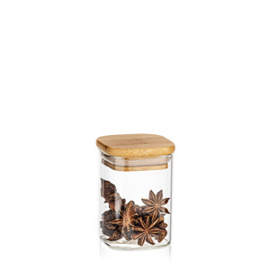 4Home Skleněná dóza na potraviny s víkem Bamboo, 170 ml, 170 ml