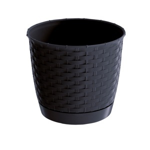 Plastový kvetináč Ratolla Round antracitová, 19 cm