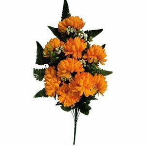 Umělá dekorativní kytice Chryzantéma, oranžová, výška 60 cm