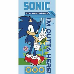 Carbotex Dětská osuška Nezastavitelný Ježek Sonic , 70 x 140 cm