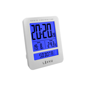 LAR0020 Digitální budík LAVVU Duo White, 9,2 cm
