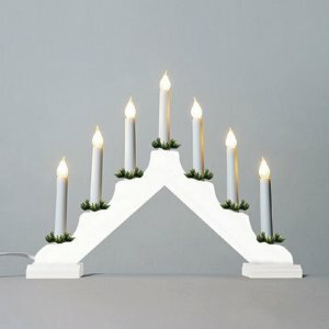 Adventní svícen s taženou žárovkou LED Filament, bílá