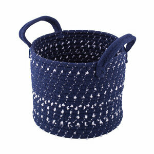 Altom Bavlněný kulatý košík Dark blue, 22 x 18 cm, pr. 22 cm