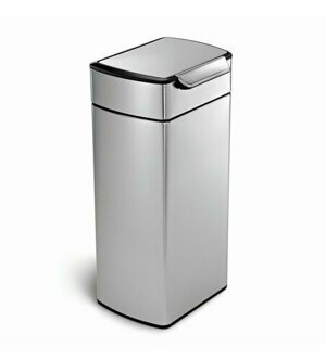 Dotykový odpadkový koš Simplehuman – 30 l, hranatý, matná nerez ocel, FPP, 30 l