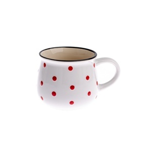 Keramický hrnek Dots 230 ml, bílá, 230 ml