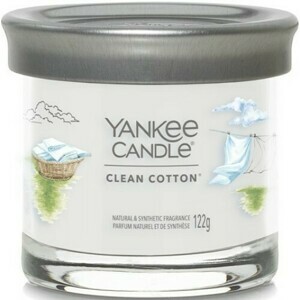 Yankee Candle vonná svíčka Signature Tumbler ve skle malá Clean Cotton, 122 g