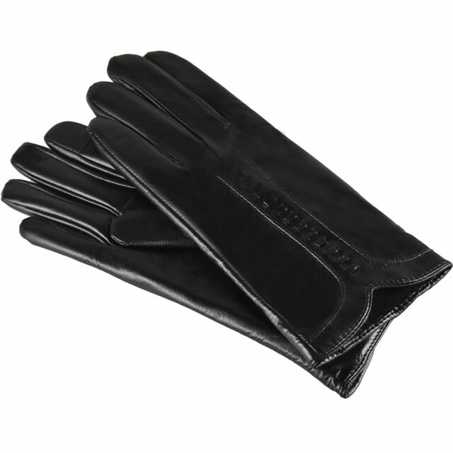 Semiline Dámské kožené antibakteriální rukavice P8206 Black - S