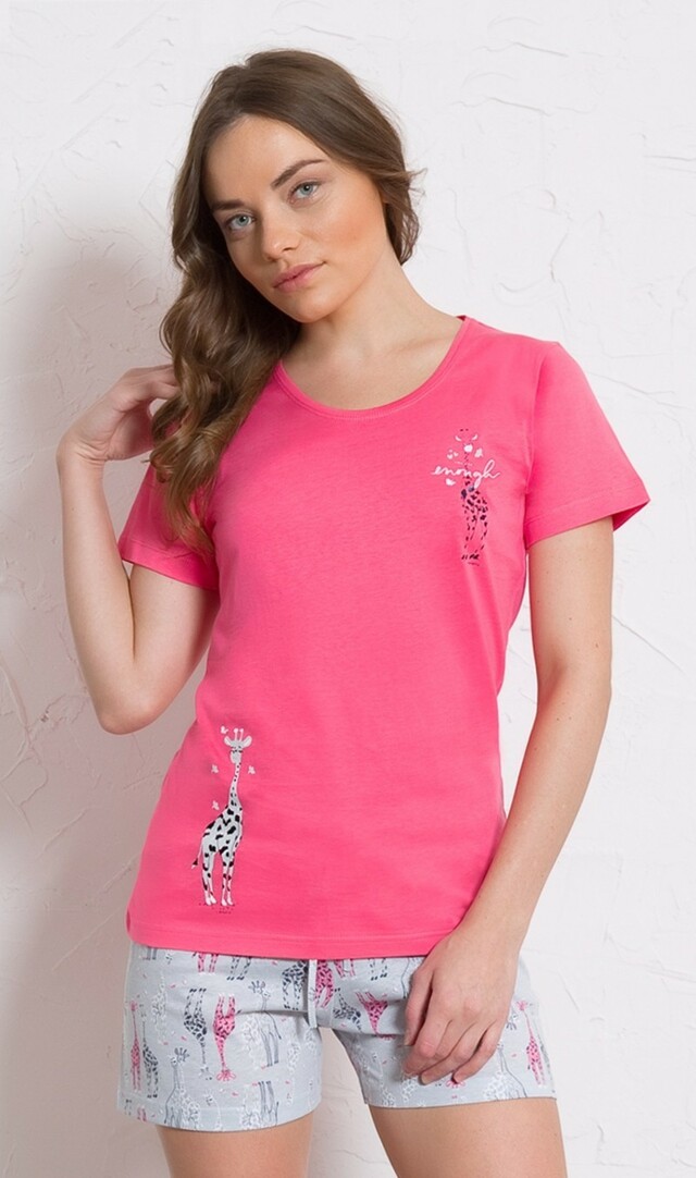 Dámské pyžamo šortky Malá žirafa