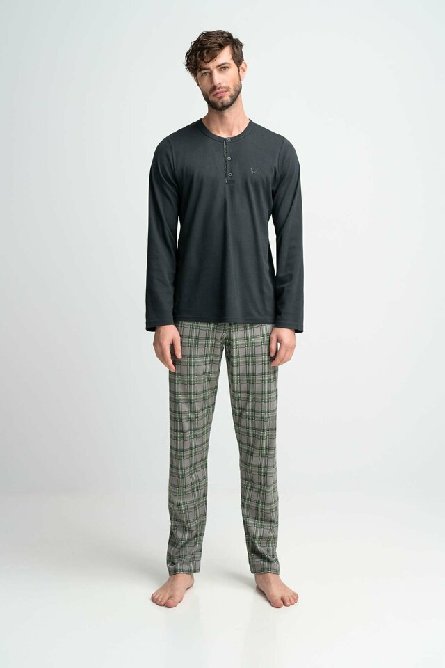 Vamp - Pohodlné dvoudílné pánské pyžamo 15955 - Vamp - XXL - zelená