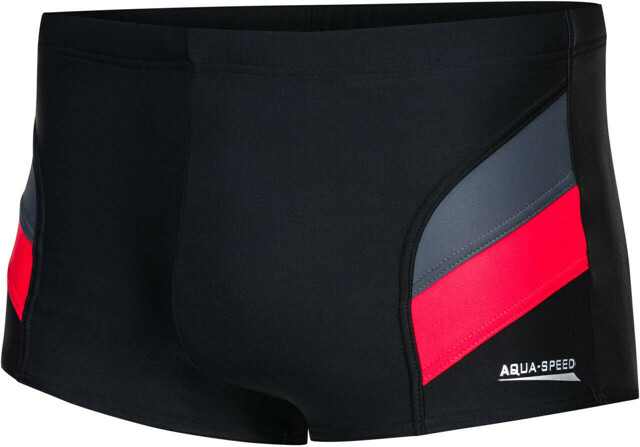 AQUA SPEED Plavecké šortky Aron Black/Red/Grey Pattern 16 - XXXXXL