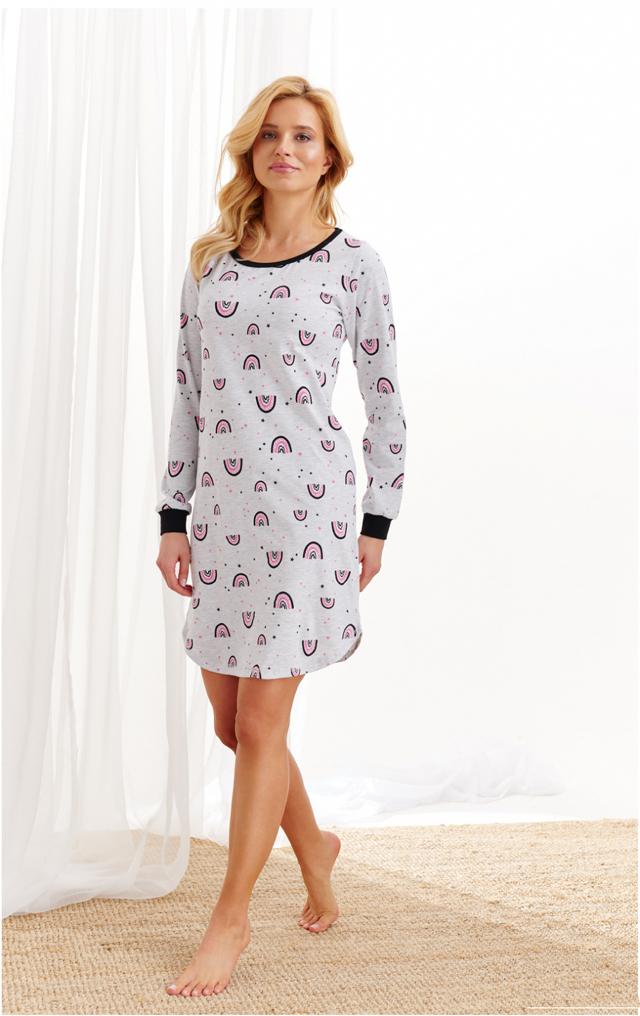 Dámská noční košile Taro Nora 2116 dł/r S-XL Z'20 - S - Šedá