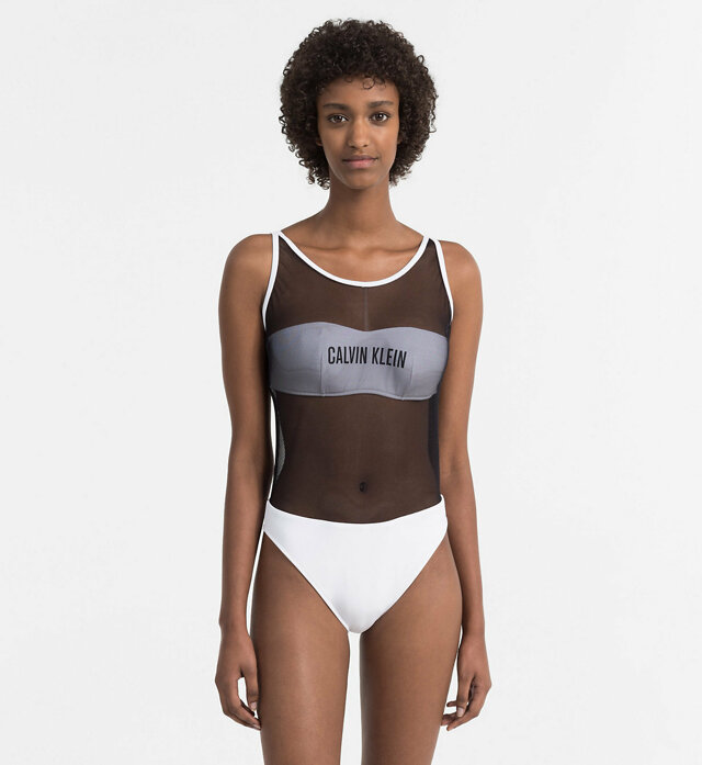Jednodílné plavky KW0KW00274-100 černobílá - Calvin Klein