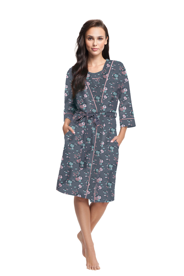 Dámský župan 366 4XL - Šedá - 4XL