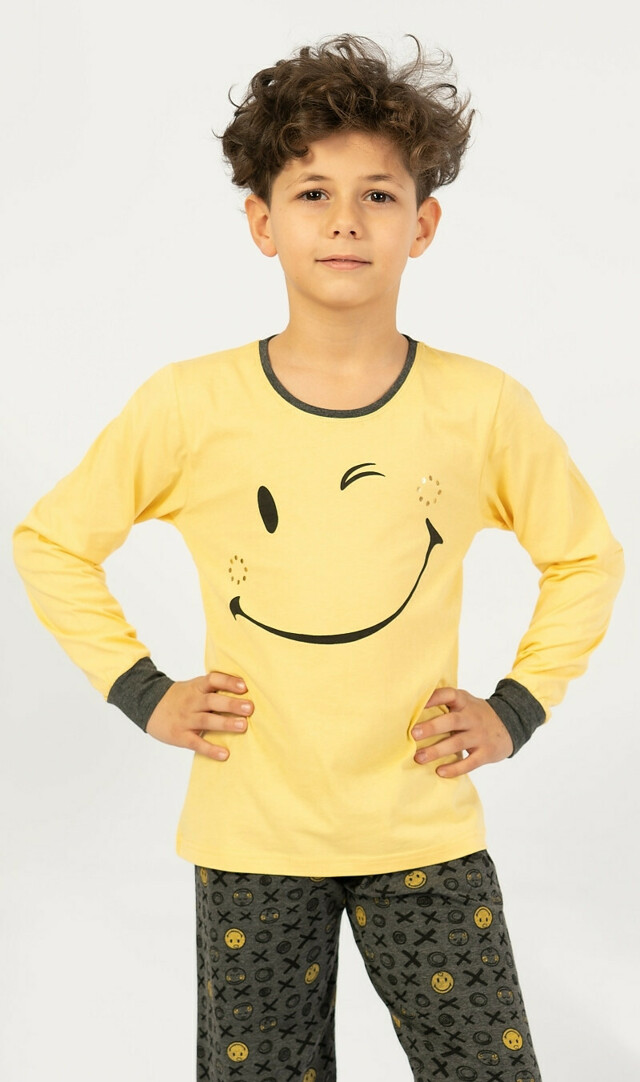 Dětské pyžamo dlouhé Patrik - žlutá 3 - 4