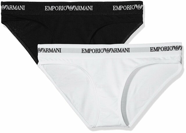 Kalhotky 2pcs 163334 CC317 00911 černobílá - Emporio Armani - XS - černá-bílá