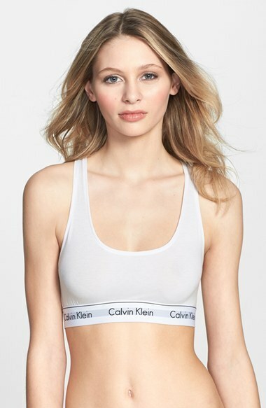 Podprsenka sportovní Bralette Modern Cotton F3785E100 bílá - Calvin Klein