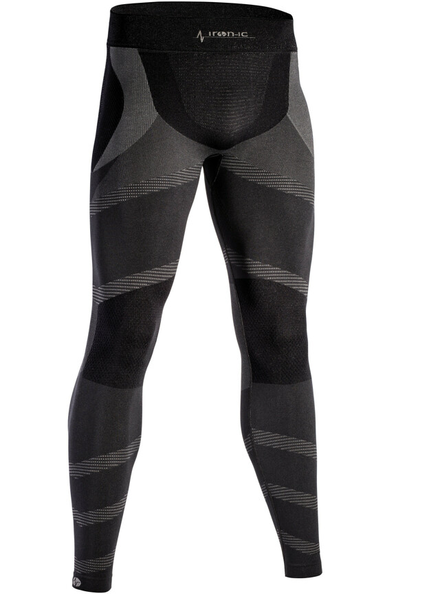 Dlouhé pánské funkční kalhoty IRON-IC - černo-šedá Barva: Černá, Velikost: - XXL