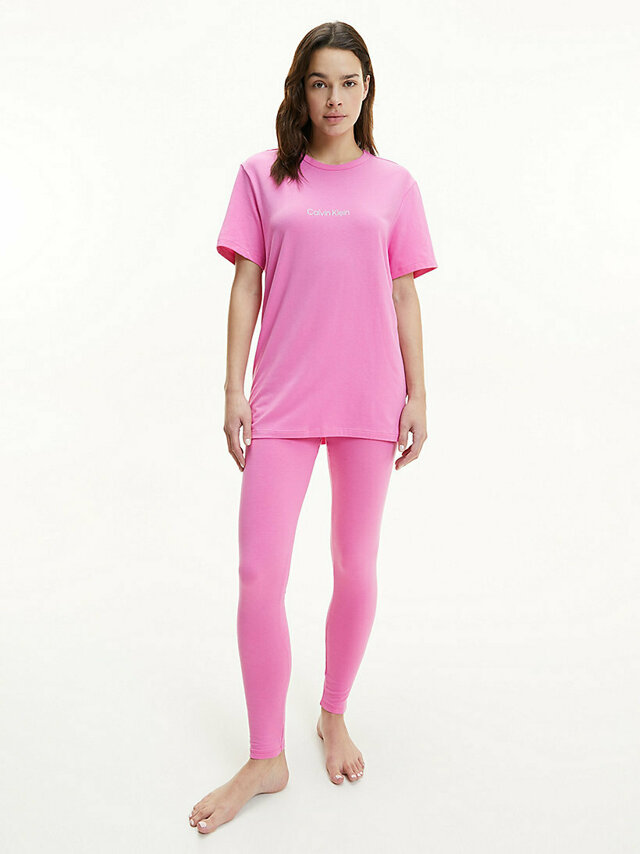 Dámský vrchní pyžamový díl QS6756E - TO3 - Hollywood růžová - Calvin Klein - M