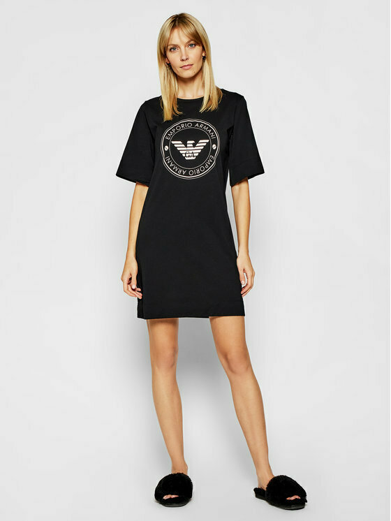 Dámská noční košilka 164456 1P255 00020 černá - Emporio Armani - L