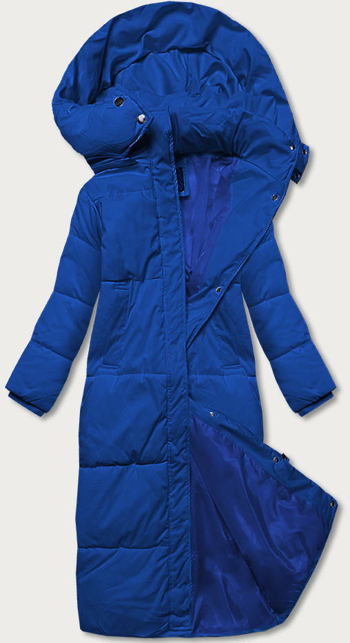 Světle modrá dlouhá dámská zimní bunda (AG3-3031) - M (38) - odcienie niebieskiego