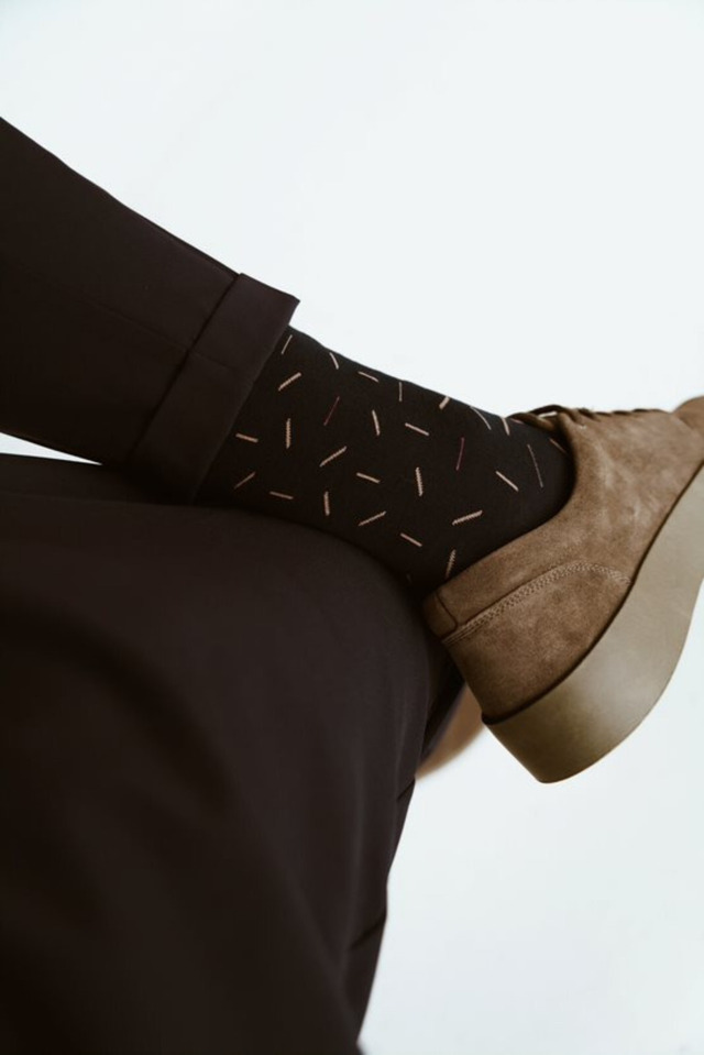 Ponožky k obleku - se vzorem 056 - šedá - 39-41